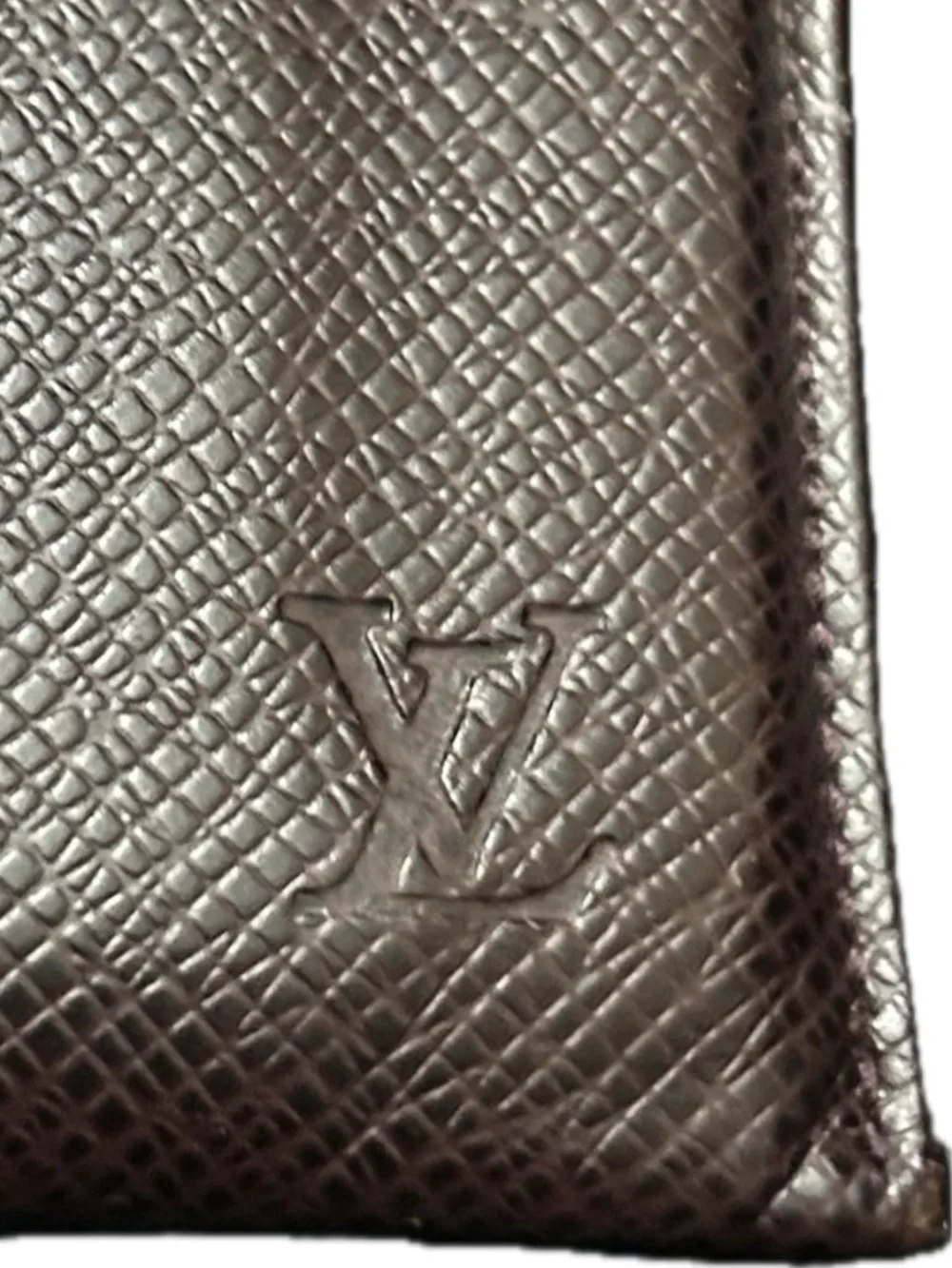 Louis Vuitton Taiga Leather Pull Slide Business / Credit Card Case - Brown - GUC